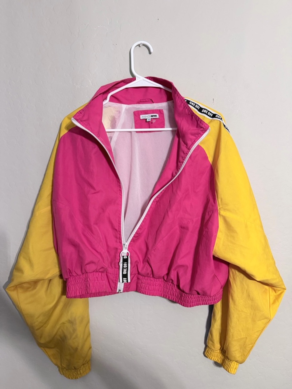 Fashion Nova Hot Pink Mesh-Lined Jacket
